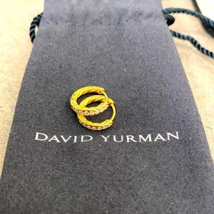 David Yurman 18K Diamond Pave Snuggie Earrings